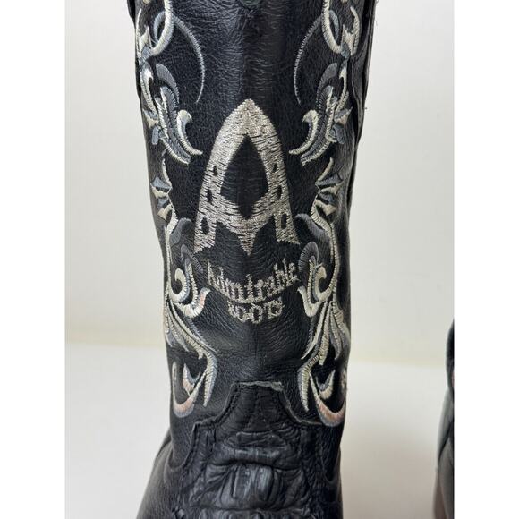 Admirable Boots Mens Sz 9 Black Leather Snip-Toe Western Cowboy Boots main image 4